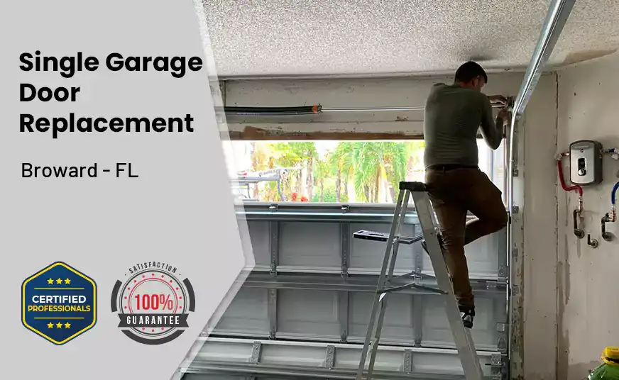 Single Garage Door Replacement Broward - FL